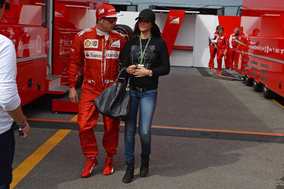 Raikkonen con la fidanzata Minttu Virtanen a Monza. Colombo